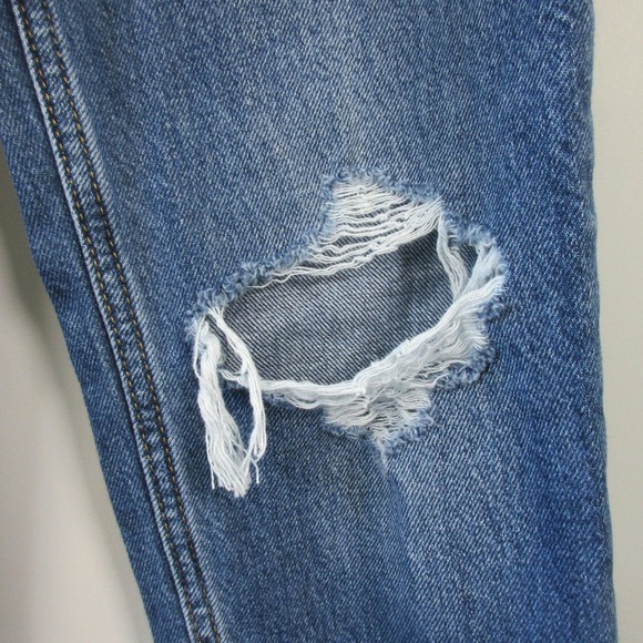 Levis Premium 80s Mom Jeans Womens 24 Blue Denim High Rise Distressed 492 - Picture 7 of 15